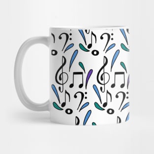 Music Notes | Musical | Cool Palette T-Shirt Mug